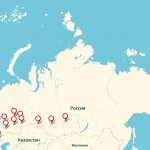 Million cities of Russia on the map
