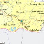Map of the surrounding area of ​​the city of Borzya from NaKarte.RU