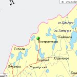Map of the surroundings of the city of Kostomuksha from NaKarte.RU