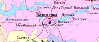 Map of the surrounding area of ​​the city of Krasnoslobodsk from NaKarte.RU