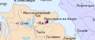 Map of the surroundings of the city of Nikolaevsk-on-Amur from NaKarte.RU