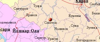 Карта окрестностей города Советск от НаКарте.RU