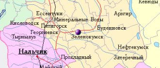 Map of the surroundings of the city of Zelenokumsk from NaKarte.RU